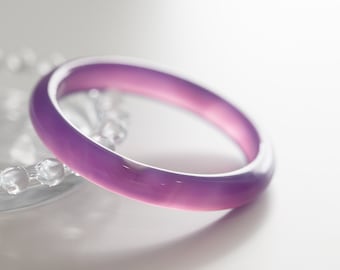 Colourful World! Purple Colour Lace Agate Bangle #A332