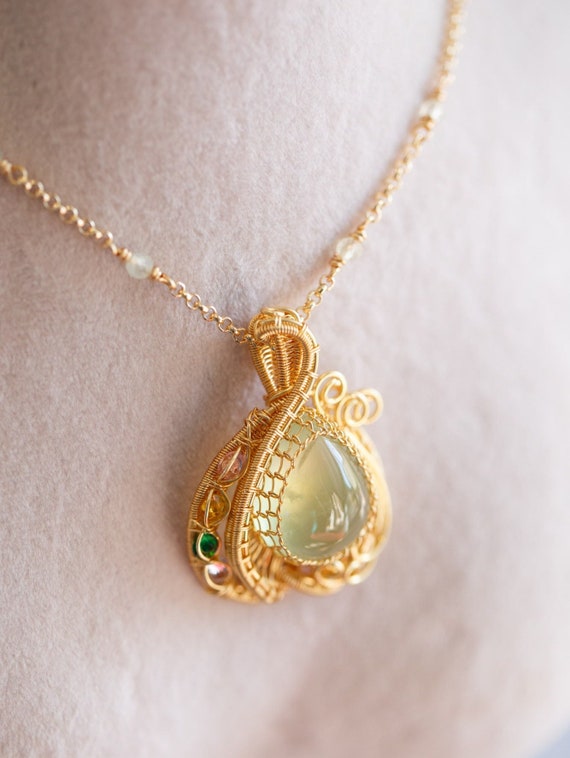 Mikayla Green Prehnite Gemstone Necklace