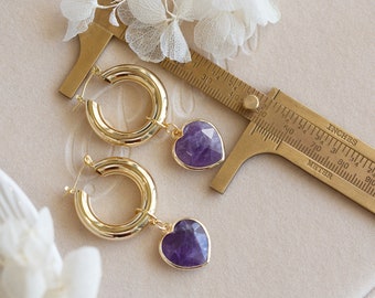 Arlette Multi-Way Amethyst Hoop Earrings