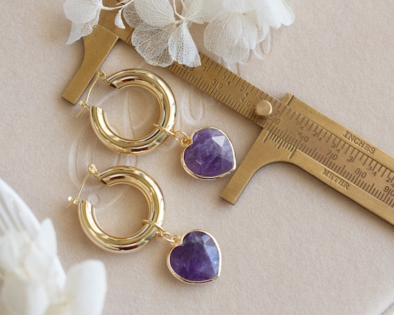Arlette Multi-Way Amethyst Hoop Earrings