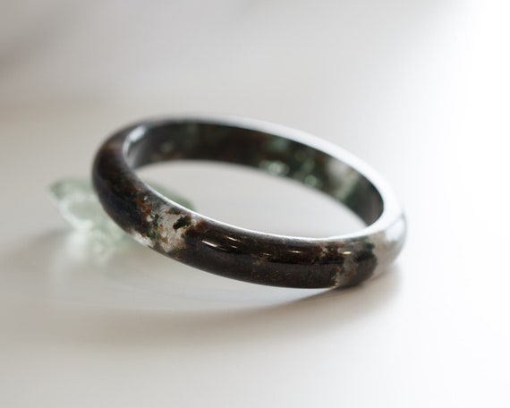 Natural Green Lodolite Quartz Bangle #Q3