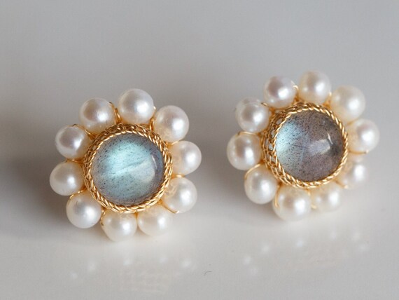 Blue Labradorite Little Lightbulb Stud Earrings