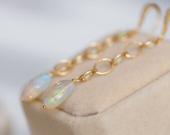 Ethiopia Welo Opal Waterfall Dangle Earrings