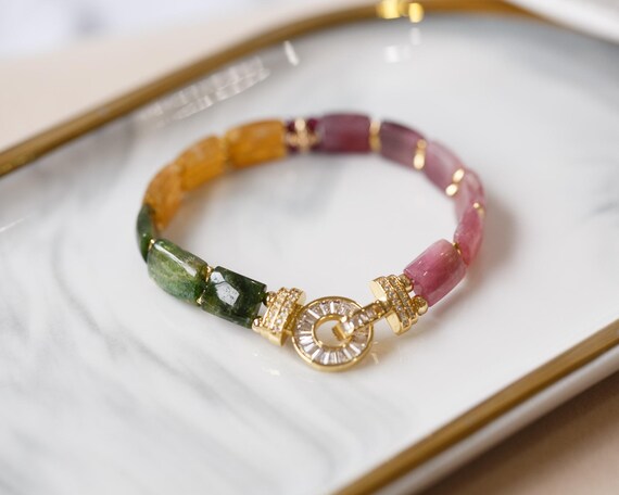 Cicilia Bi-Colour Tourmaline Bangle Bracelet
