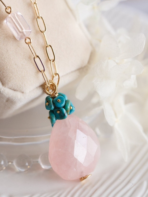 Malia Rose Quartz Gemstone Necklace
