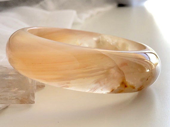 Sakura Cherry Blossom Agate Bangle #28