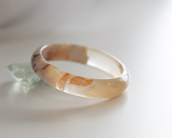 Sakura Cherry Blossom Agate Bangle #SAQ7