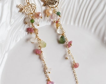 Lydia Tourmaline Tassel Earrings