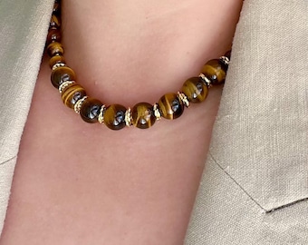 Azari Tiger Eye Choker Necklace