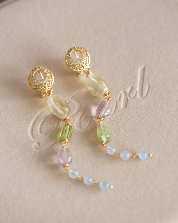 Adelyn Gemstone Dangle Earrings