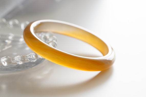 Colourful World! Bicolour Icy Brown Lace Agate Bangle #A259
