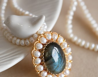 Alivia Labradorite Pearl Necklace