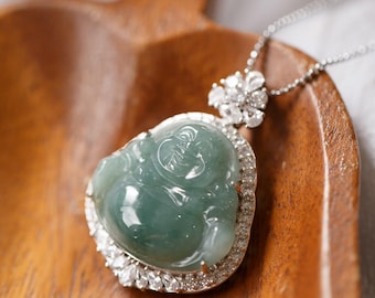 Athelia Maitreya Buddha Jadeite Pendant Necklace