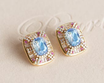 Merona Blue Crystal Stud Earrings
