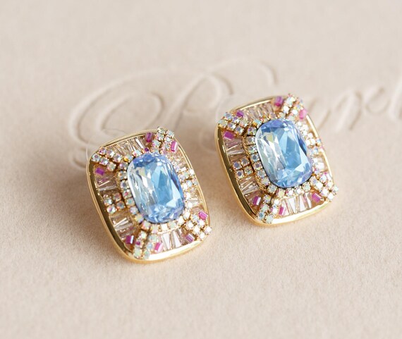Merona Blue Crystal Stud Earrings