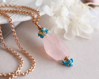 Milana Rose Quartz Gemstone Necklace