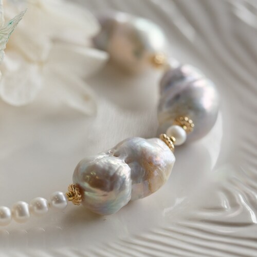 Luna Natural Baroque Pearl shops Beaded Necklace