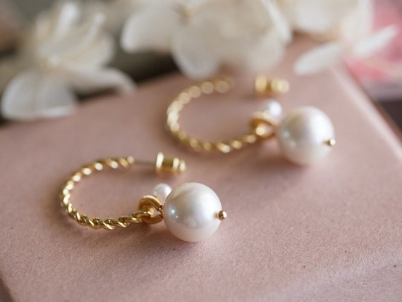 Tayla Pearl Multi-Way Half Hoop Earrings