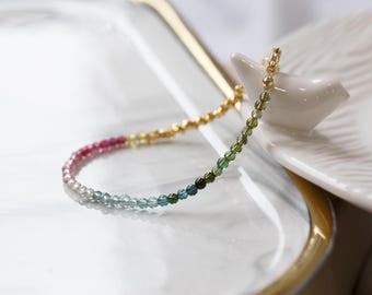 Avelyn Rainbow Tourmaline Dainty Bracelet