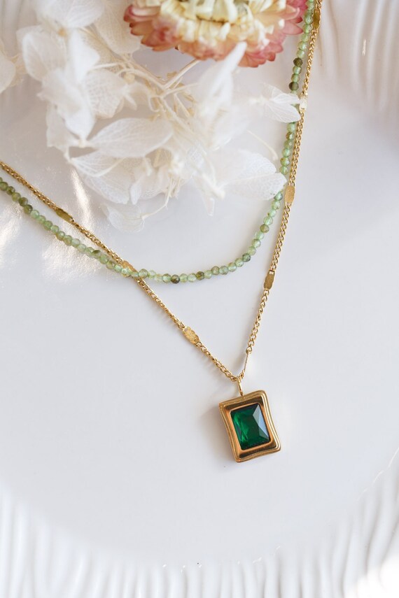 Ailani Peridot Double Layers Necklace