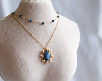 Aarya Blue Kyanite Multi Strand Necklaces