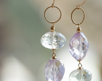 Arya Amethyst Asymmetry Earrings