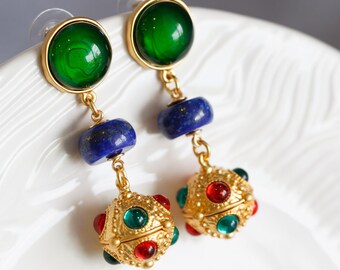 Bogdana Lapis Lazuli Vintage Style Earrings