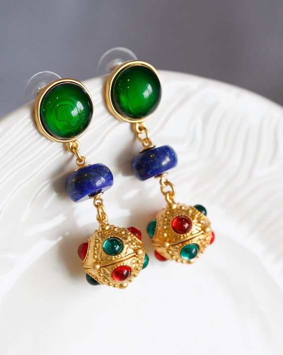 Bogdana Lapis Lazuli Vintage Style Earrings