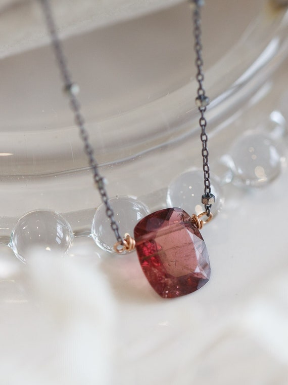 Emberlynn Rhodolite Tourmaline Crystal Necklace