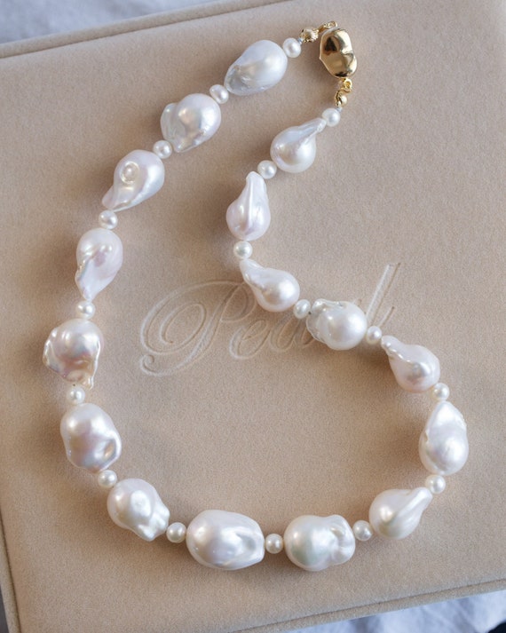 Rosalia Natural Baroque Pearl Statement Necklace