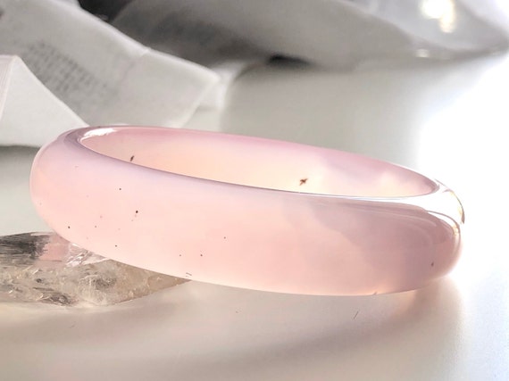 Colourful World! Dendritic Pink Agate Bangle #A13