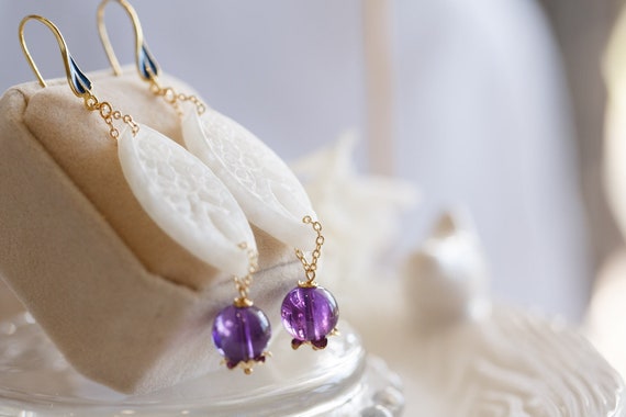Zadie Jade and Amethyst Dangle Earrings