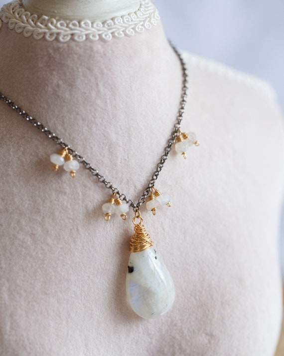 Paloma Moonstone Chandelier Necklace