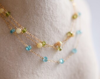 Malayah Gemstone Satellite Necklaces