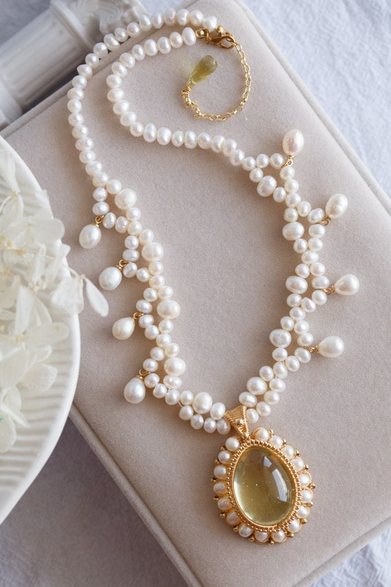 Sienna Lemon Quartz Statement Necklace
