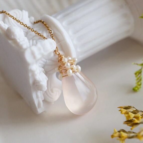 Raquel Pink Chalcedony Necklace