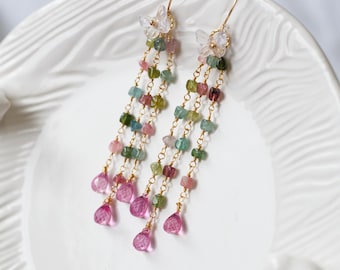 Zuri Tourmaline Tassel Earrings