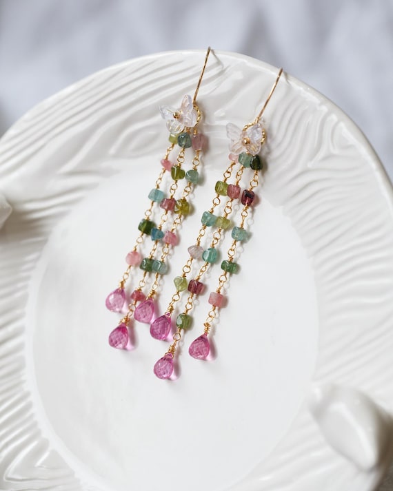 Zuri Tourmaline Tassel Earrings