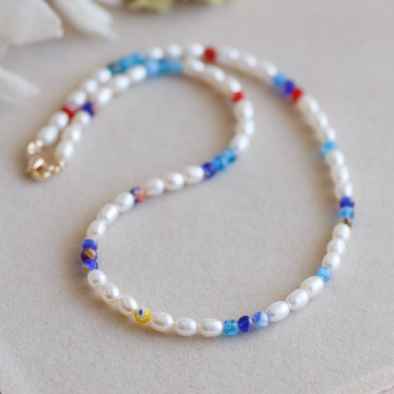 Alexa Natural Pearl Colourful Necklace