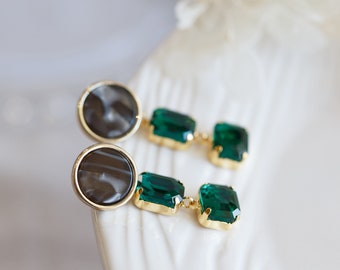 Aspyn Green Cubic Drop Earrings