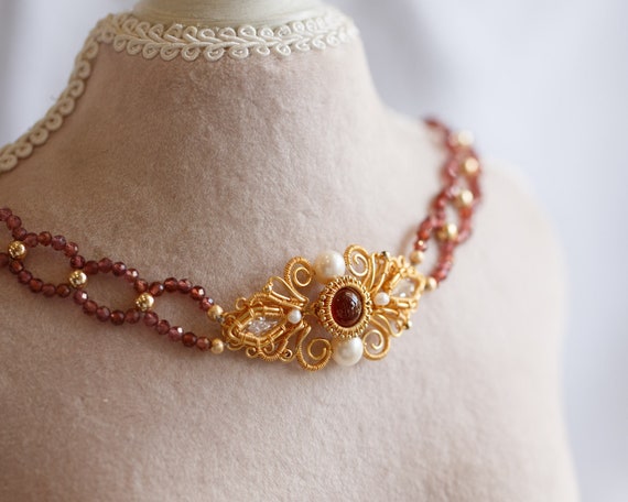 Paloma Garnet Choker Necklace