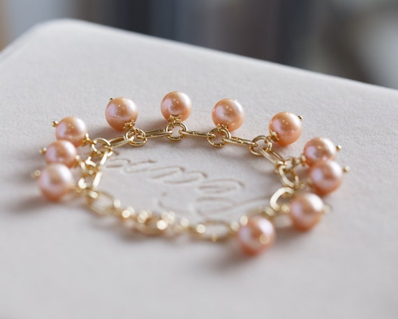 Skyla Orange Edison Pearl Bracelet
