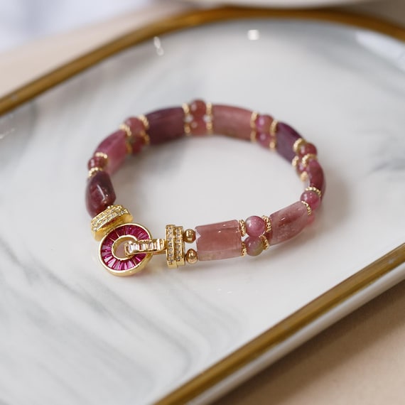 Ecaterina Natural Tourmaline Bangle Bracelet