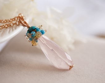 Marlowe Rose Quartz Gemstone Necklace