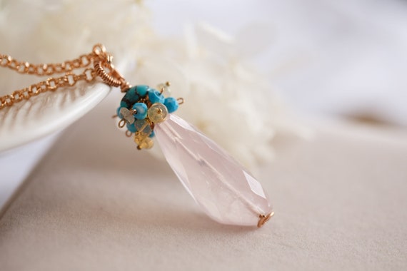 Marlowe Rose Quartz Gemstone Necklace