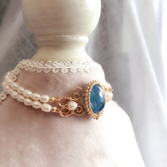 Aquamarine and pearl sale bracelet