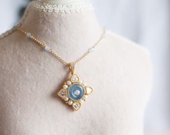 Peyton Aqumarine Star Pendant Necklace