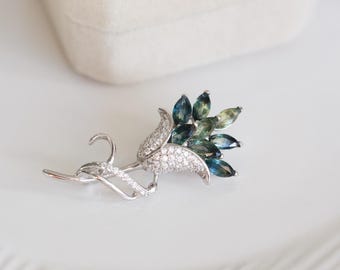 Blessing Bi-Color Sapphire Silver Brooch