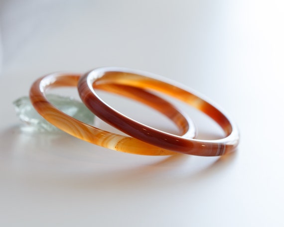 Twinkle Bell Red Agate Stackable Bangle #AT21