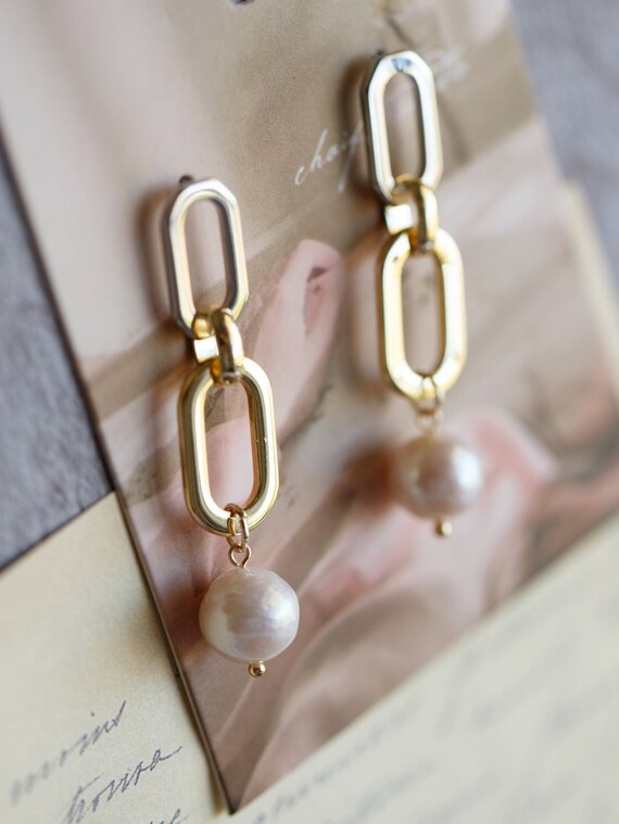 Tinsley White Baroque Pearl Dangle Earrings